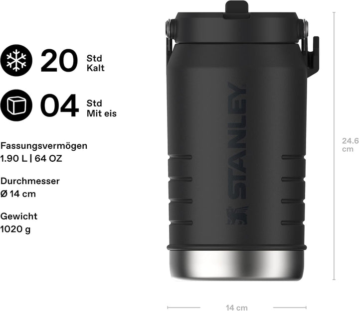 Stanley 1913 IceFlow Flip Straw Jug 1.9L - Thermobecher Kühlt 20 Stunden - 4 Tage Eisgekühlt - Ausla