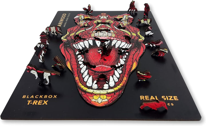 JUEGACONMIGO ANIWOOD Holzpuzzle Erwachsene Tieren. Gestanzter Deckel, Lebensgrosse Puzzle-Box. 3 Sch