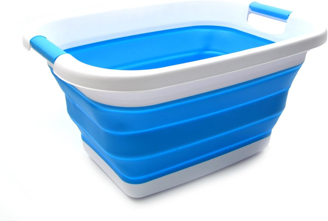 SAMMART 25L Zusammenklappbarer Wäschekorb / -wanne - faltbarer Aufbewahrungsbehälter/Organizer - tra