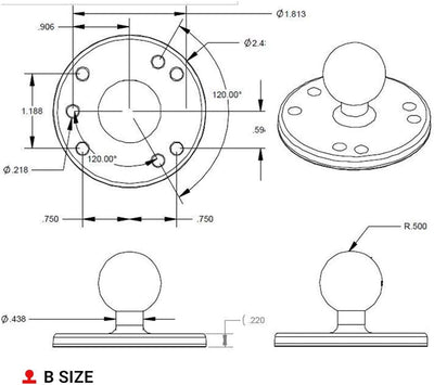 Ram Mount, Ram-B-202U Halterungsset, Kugelkopf (68 g)