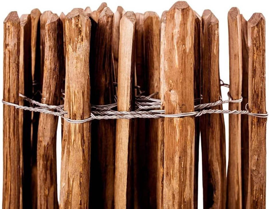 vidaXL Haselnuss Holz Staketenzaun 60x500 cm Lattenzaun Gartenzaun Roll Zaun 60 x 500