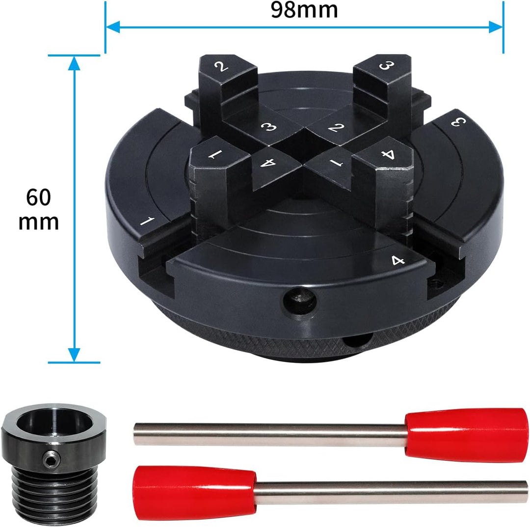 DEEFIINE 100MM Backenfutter Drechselfutte,4-Backen selbstzentrierend Spannfutter Drehfutter Drechsel
