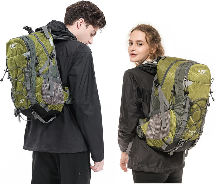 Wanderrucksack 40l Damen Herren Rucksack Wasserdicht Reiserucksack mit Regenschutz Laubgrün, Laubgr&