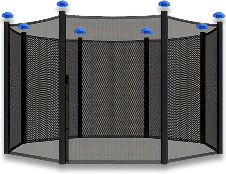 Trampolin Sicherheitsnetz Ersatznetz (für Trampolingestell 366cm mit 8 Stangen, Schwarz/Schwarz) 366