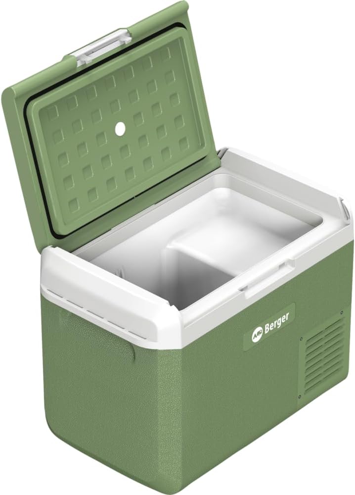 BERGER EPL Kompressor Kühlbox Elektrisch - Kühlbox Auto 12V/24V/230V mit Tiefkühlfunktion bis -20°C,