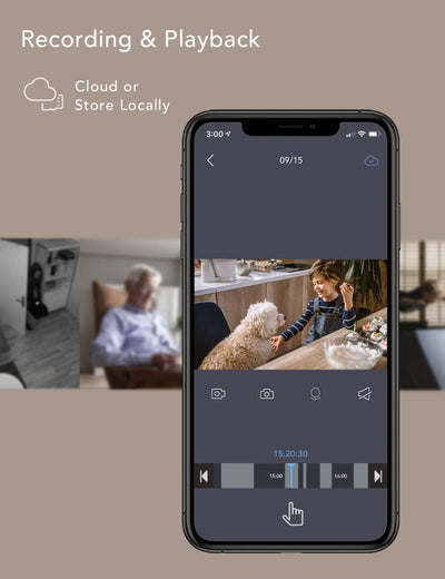 nooie Babyphone mit SD-Karte, Babyphone mit Kamera, 360°-Kamera, WLAN-Babykamera mit Telefon-App, AI