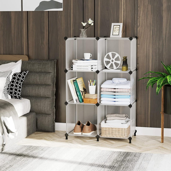 AWTATOS Cube Storage Organizer Closet Shelf Storage Organization Modular 6 Cube DIY Kunststoff quadr