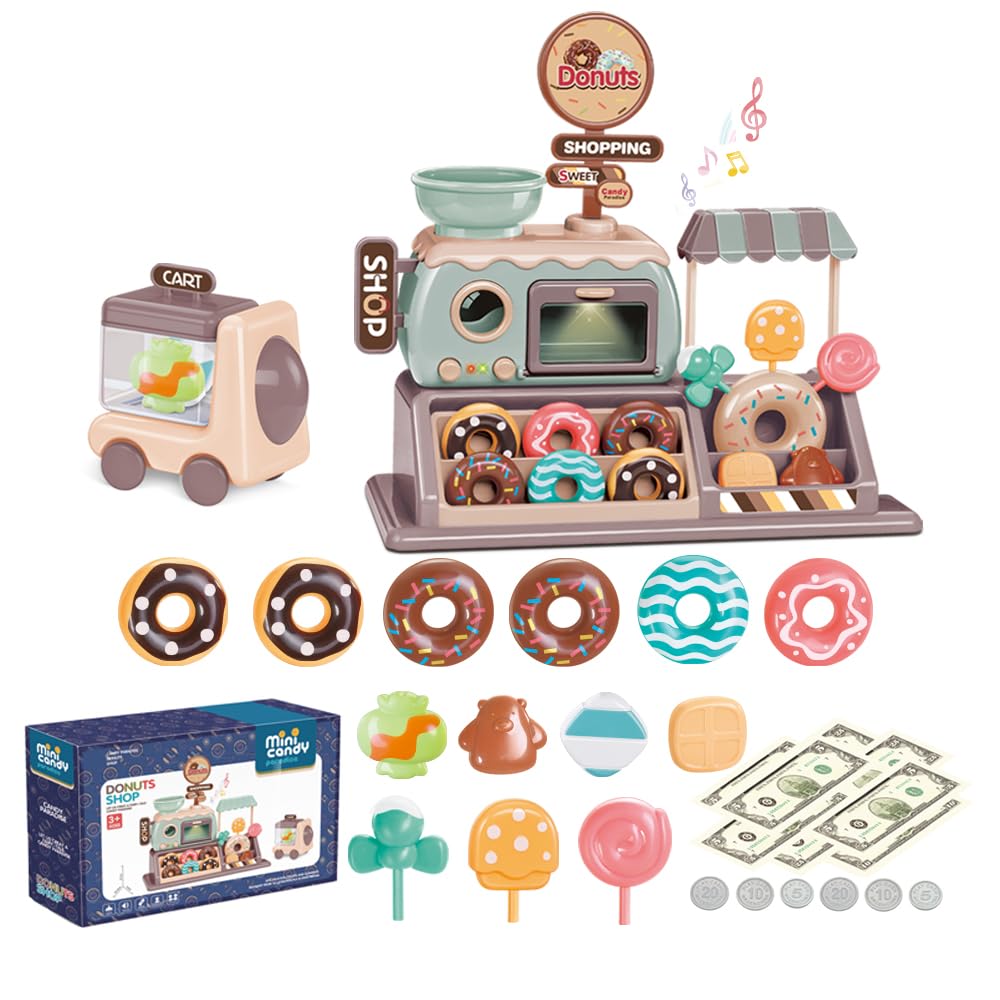 Donut Spielzeug Süsswarenladen Realistischer funktionaler Donut Ofen mit Licht und Sound Tragekorb S