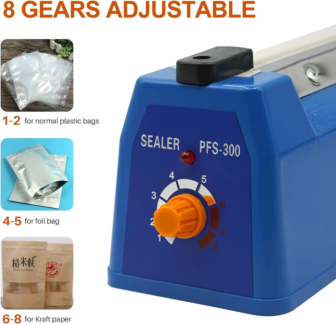 MOGOULUA 300 mm Heisssiegelgerät Folienschweissgerät 3mm Dichtungsbreite Balkenschweissgerät Versieg