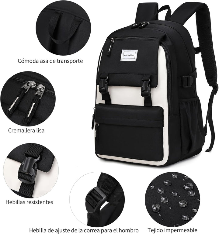 Aamytike Schulrucksack Mädchen Teenager Schule Rucksack Damen Schulranzen Maedchen Wasserdicht Kinde