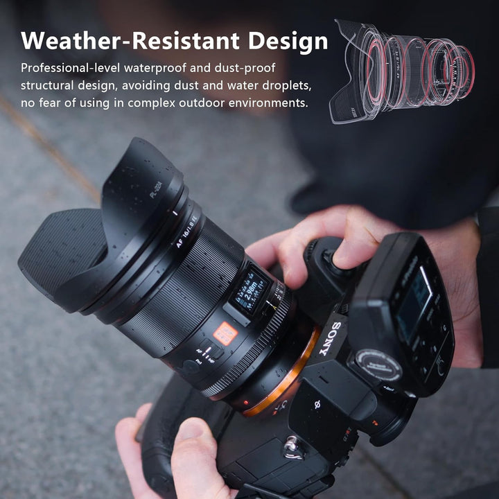 VILTROX 16mm F1,8 f/1,8 Vollbild Weitwinkel Autofokus Objektiv mit LCD Bildschirm Objektiv Kompatibe