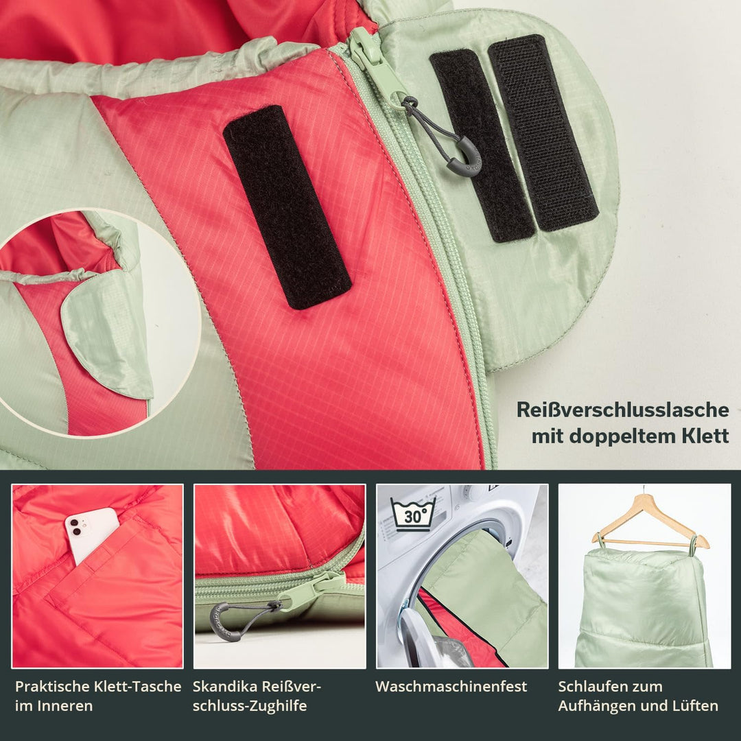 Skandika Schlafsack Gjora | Mumienschlafsack für Junior/Erwachsene/Kinder, 3-4 Jahreszeiten, Nylon-R