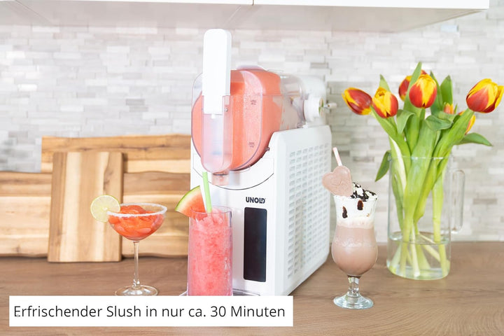 Unold 48940 Slush-Eismaschine Susi mit Kompressor ca. 2 L 5 Programme für Slushies, Frozen Cocktails