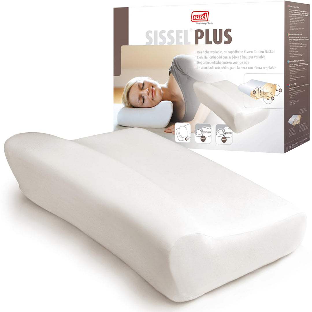 SISSEL Unisex-Erwachsene Classic Plus Orthopädisches Nackenkissen Inkl. Veloursbezug, Höhenverstellb