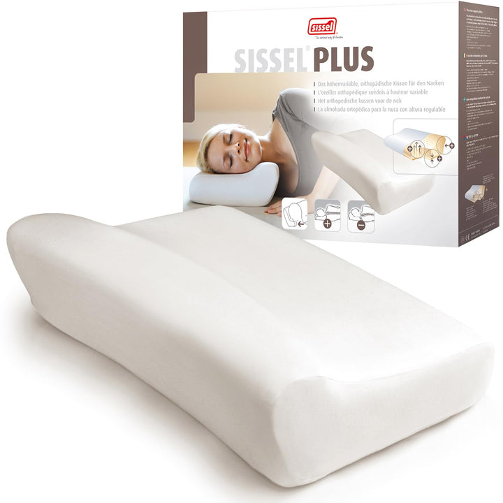 SISSEL Unisex-Erwachsene Classic Plus Orthopädisches Nackenkissen Inkl. Veloursbezug, Höhenverstellb