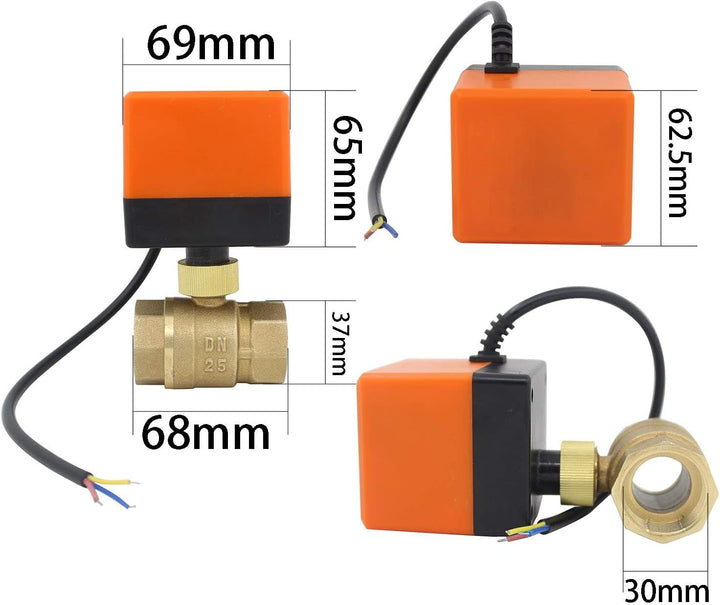 AC220V AC24V DC12V 2-Wege-Motorventil - 2-Wege-Motorkugelventil DN15 DN20 DN25 DN32 DN40 DN50. AC220