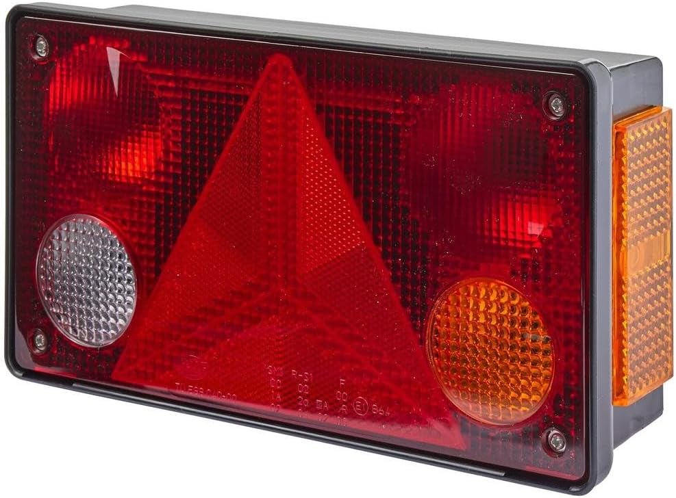 HELLA - Heckleuchte - Glühlampe - Anbau/geschraubt - Lichtscheibenfarbe: mehrfarbig - Stecker: Flach
