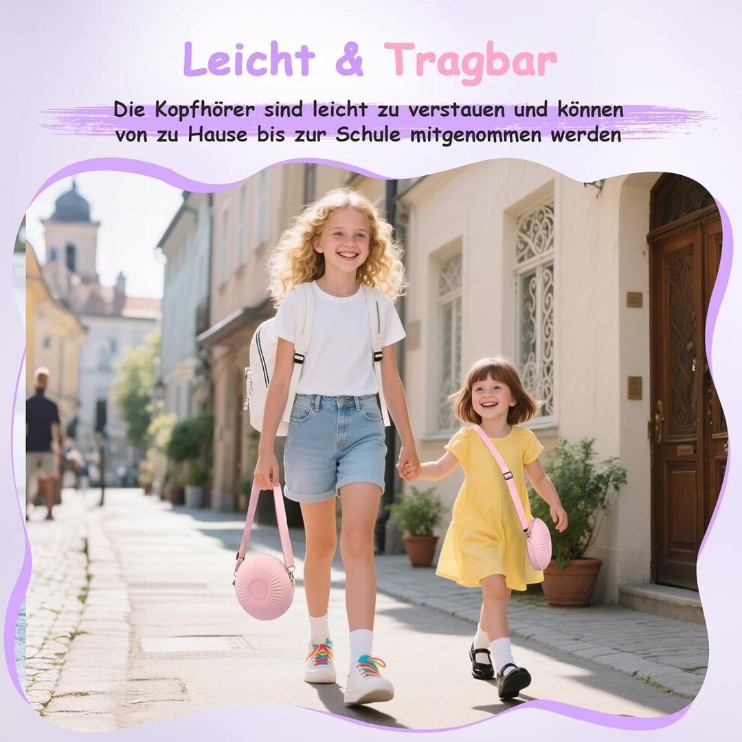 Kinderkopfhörer mit Kabel Klappbar, mit Mikrofon, Kopfhörer Kinder Gehörschutz auf 85/94 dB, Kopfhör