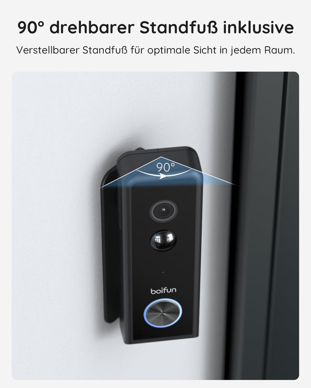 BOIFUN 2026 WLAN Video Türklingel mit Kamera, Dual Kameras für Paketschutz, 2K Full HD Farb-Nachtsic