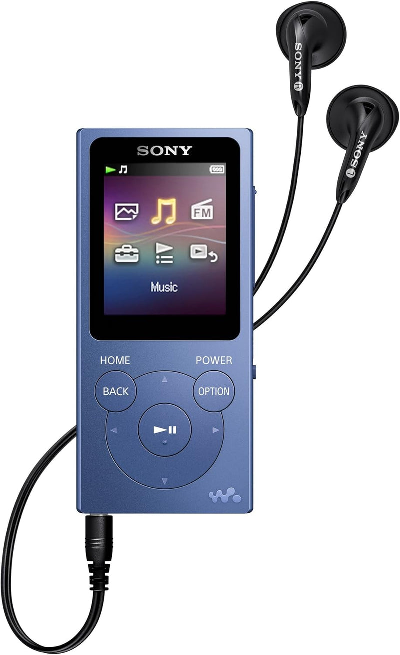 Sony NW-E394 Walkman 8GB (Speicherung von Fotos, UKW-Radio-Funktion) blau & MDR-ZX310W Lifestyle Kop