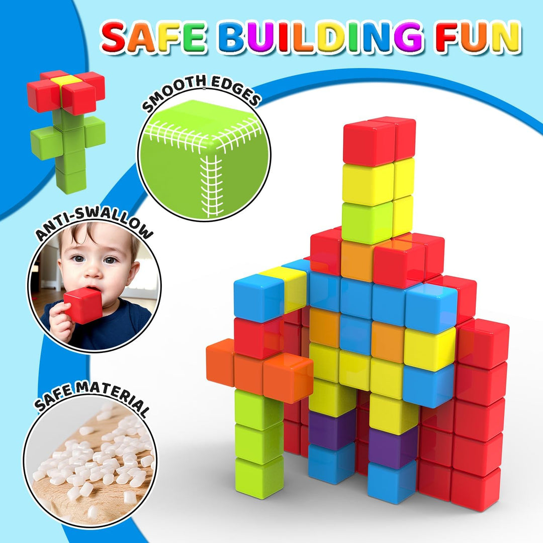 Pairez Toys Magnetische Bausteine, 1,65 Zoll grosse magnetische Stapelwürfel für Kleinkinder, sensor
