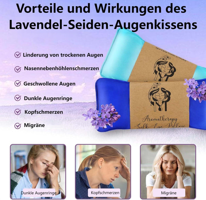Hihealer Seiden Augenmaske 2er Set Lavendel Gewichtet, für Schlafen, Yoga, Spa, Meditation, Feucht-