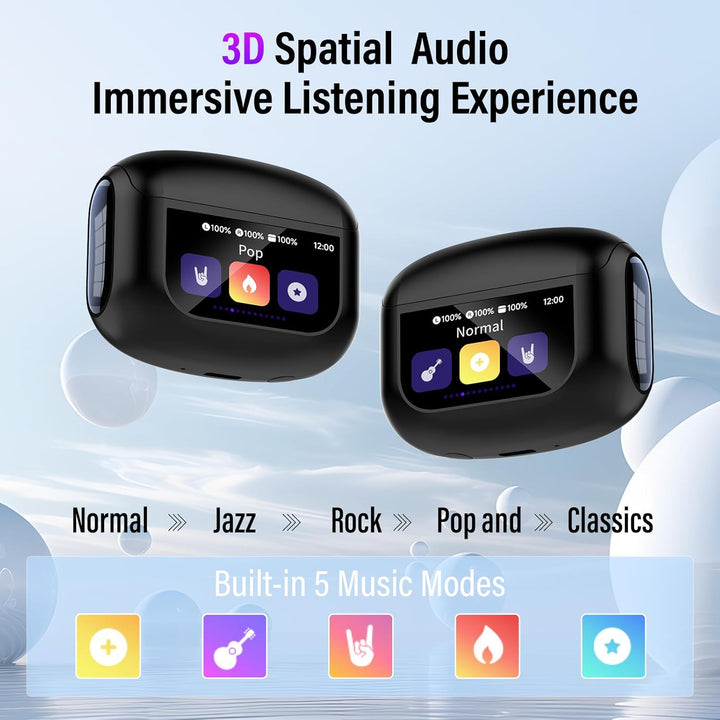 Touchscreen Bluetooth Kopfhörer, 2026 In Ear Kopfhörer Kabellos Bluetooth 5.4 mit ANC+ENC Noise Canc
