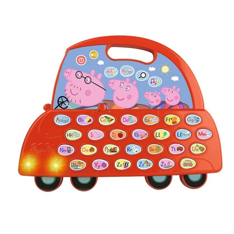 Trefl, VTech - Peppa Pig, Buchstabe Auto Peppy - Pädagogisches Elektronisches Spielzeug, Buchstaben