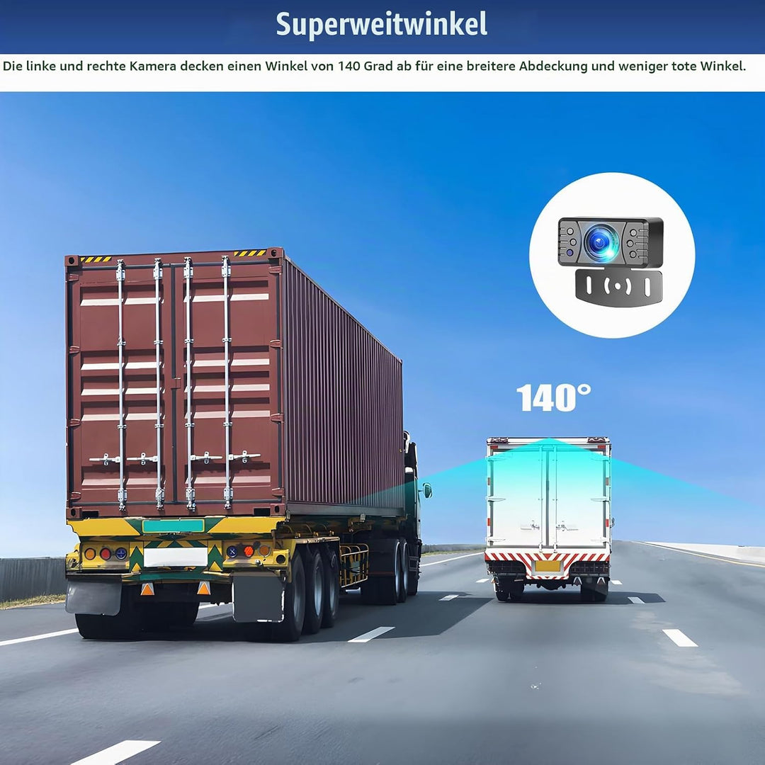 CAMECHO HD Rarückfahrkamera kabellos 4,3 Zoll Wireless-Übertragung, IP68-Wasserdichtigkeit, Infrarot