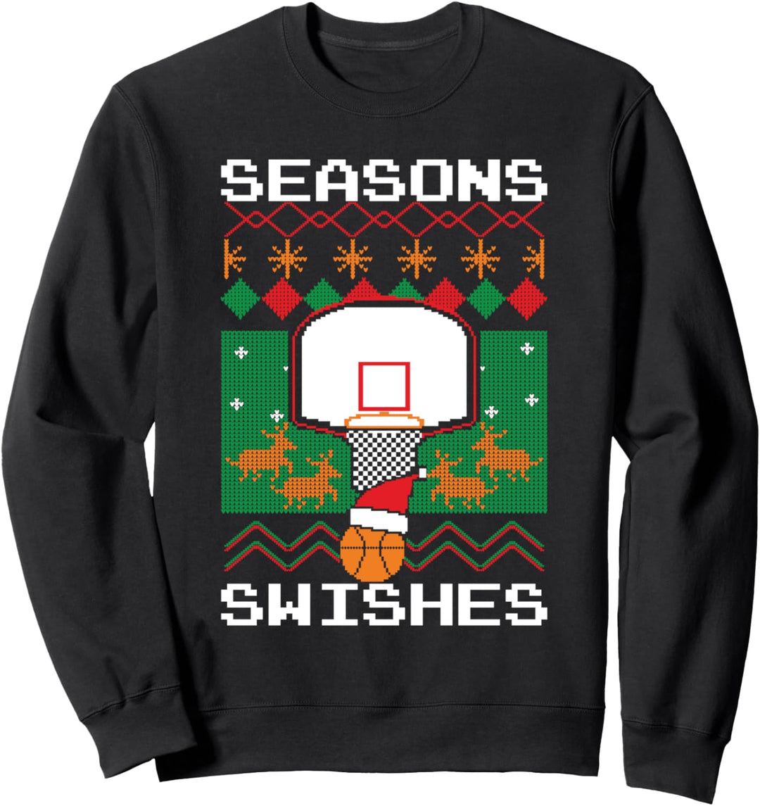 Basketball Spieler Ugly Christmas Sweater Seasons Swishes Sweatshirt