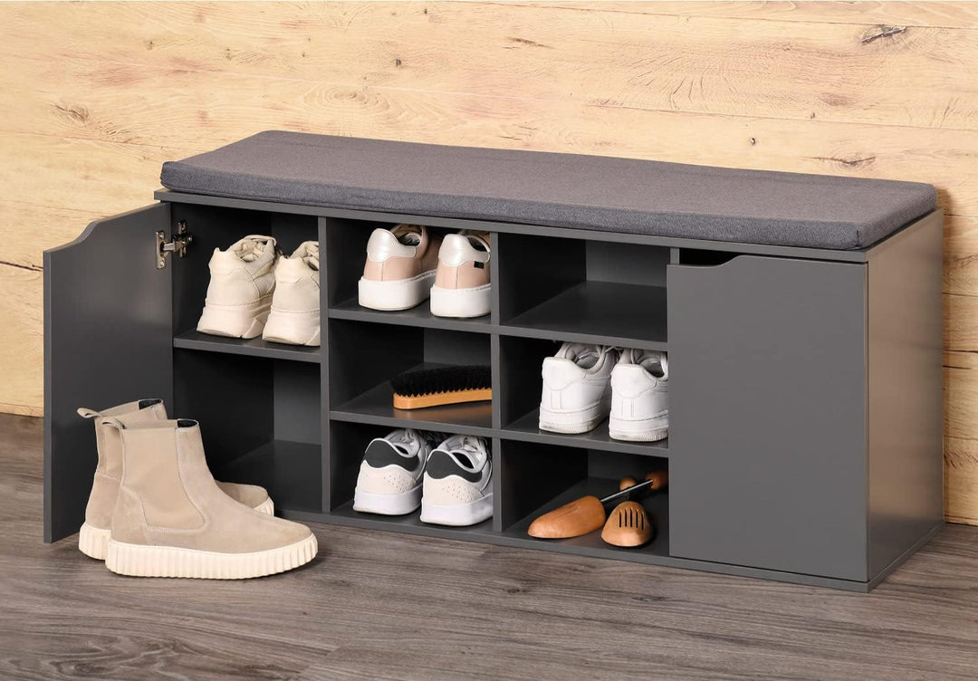 Kesper | Schuhschrank mit Sitzkissen, Material: Spanplatte, Textil, Masse: 103 x 48 x 30,5 cm, Farbe