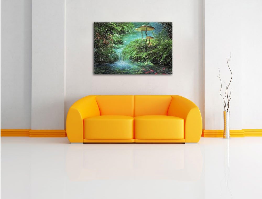 Pixxprint magischer Märchenwald als Leinwandbild/Grösse: 100x70 / Wandbild/Kunstdruck/fertig bespann