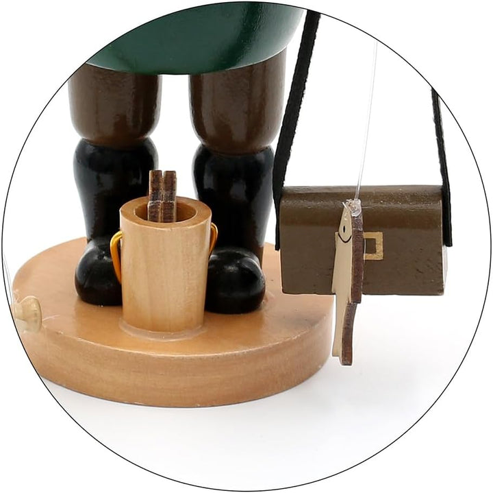 Dekohelden24 Holz Räuchermann als Angler, L/B/H 11,5 x 11 x 20 cm, Angler