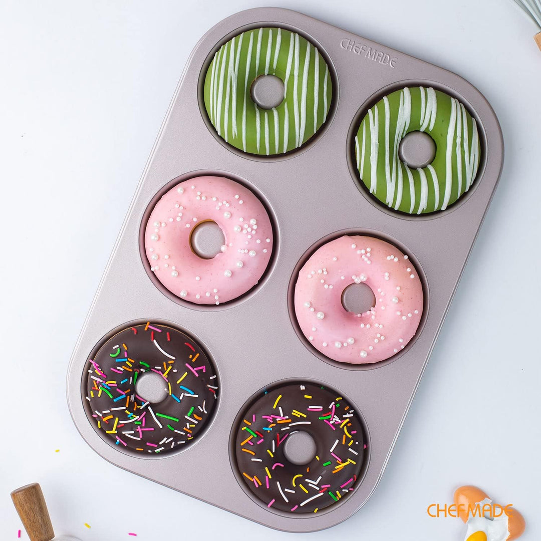 CHEFMADE Donut form Kuchen form, Antihaft-Ring-Donut-Back geschirr mit 6 Kavitäten zum Backen im Ofe