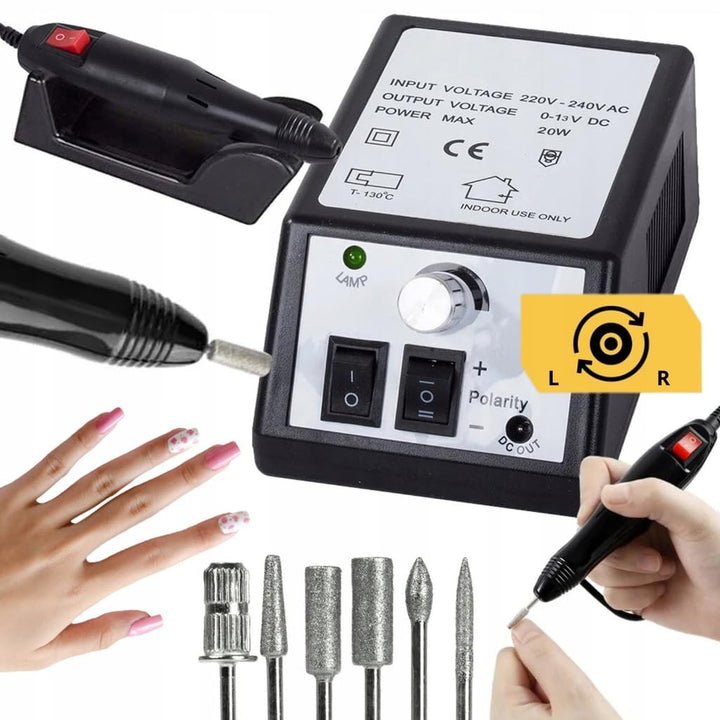 Lewer - Nagelfräser Set DM-2000 20W, Professionelles Maniküre & Pediküre Set, Nagelhaut- & Lackentfe