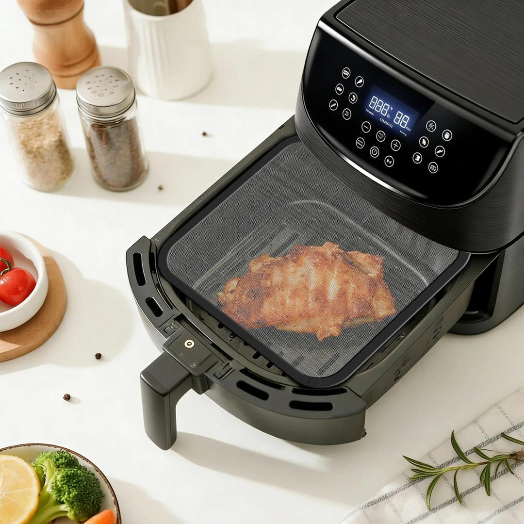 2 Stück Spritzschutz Airfryer Heissluftfritteuse, Edelstahl Airfryer Zubehör, für Cosori CP158 5.5L,