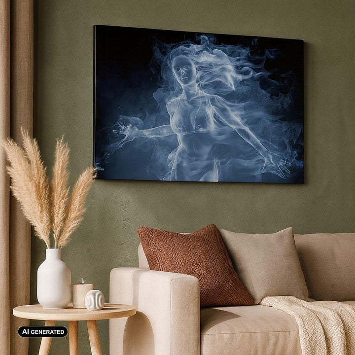 Bilder auf Leinwand Mädchen rauch nebel kunst Leinwandbild 70x50cm Wandbilder Dekoration Wohnzimmer