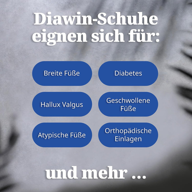 diawin Diabetiker Schuhe Herren und Damen – Nahtloser Grosszügiger Extratiefer Innenraum – Orthopädi