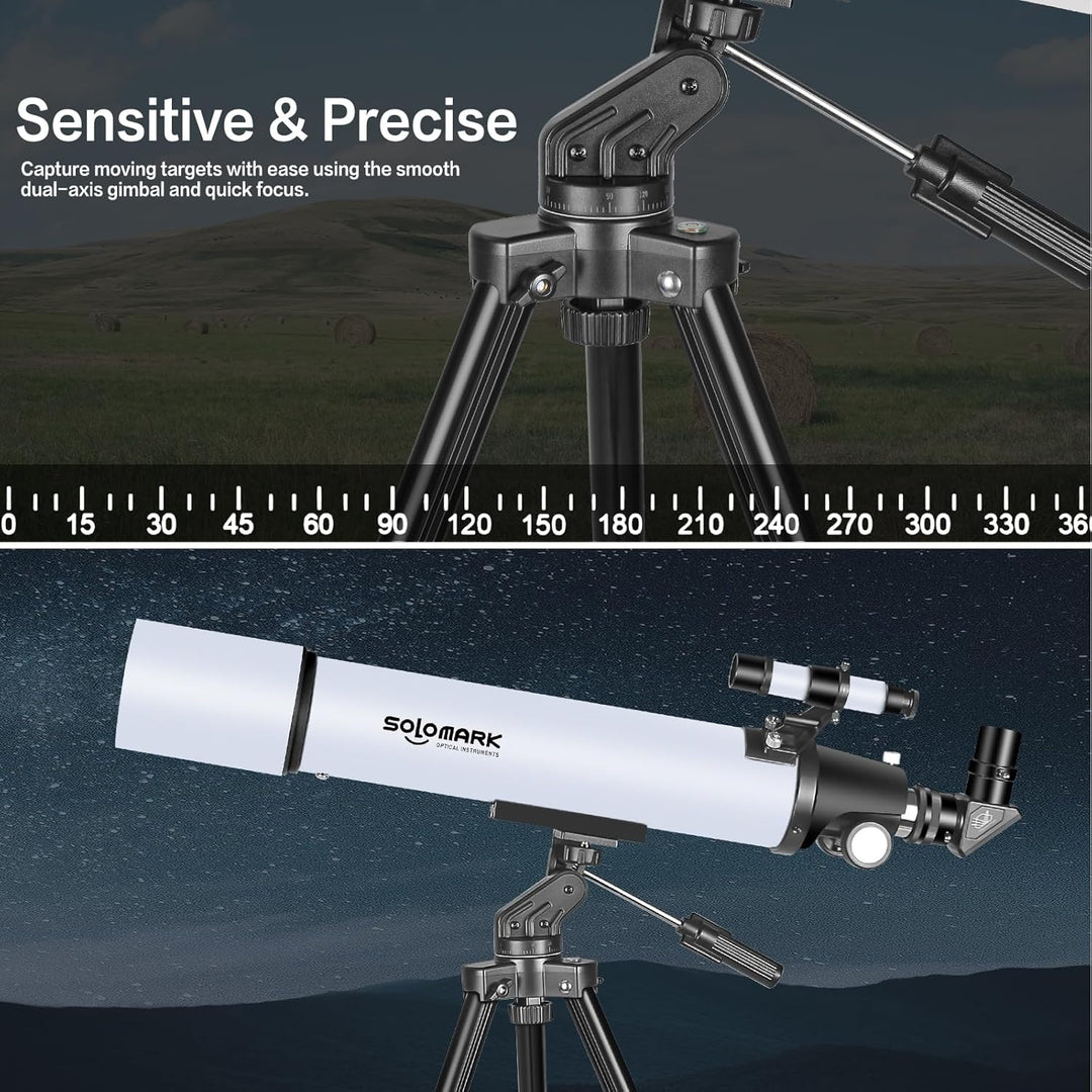 Teleskope für Erwachsene Astronomie, 80mm Aperture 900mm Professional Refraktor Telescope für Kinder