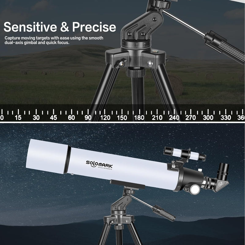 Teleskope für Erwachsene Astronomie, 80mm Aperture 900mm Professional Refraktor Telescope für Kinder