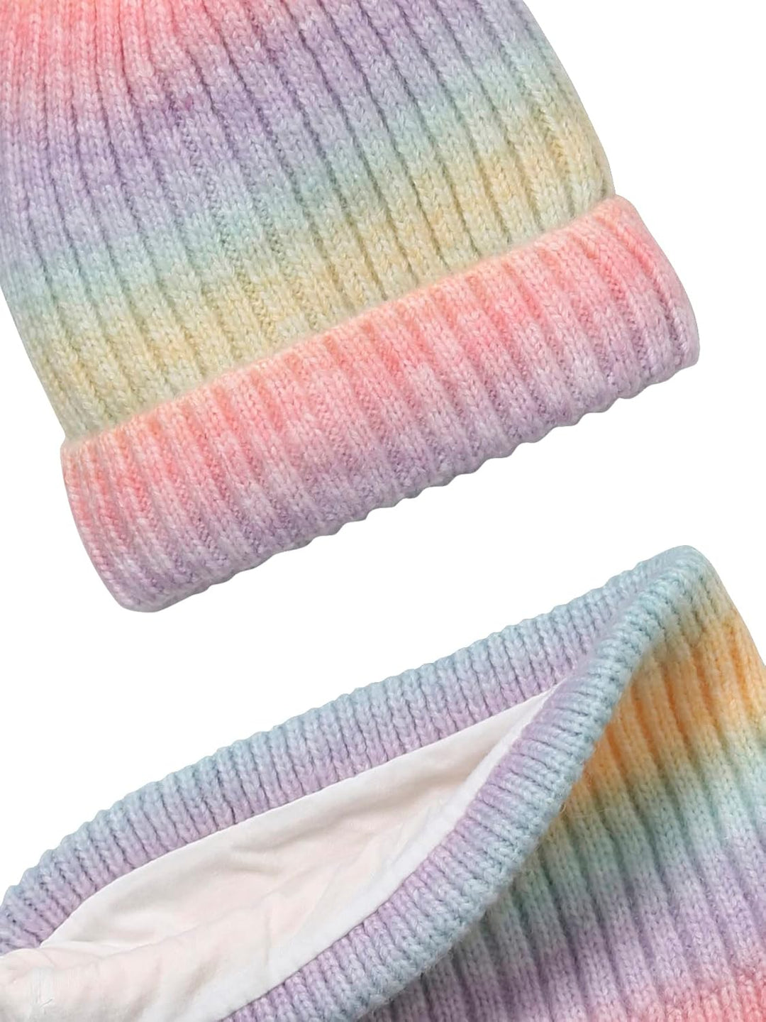 VERTBAUDET Set Mütze und Snood Regenbogen Mädchen hellblau zweifarbig/mehrfarbig 2/3 A Hellblau, zwe