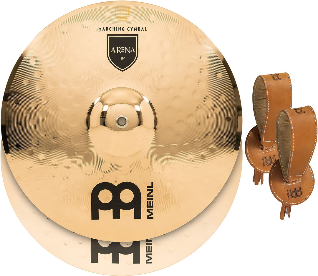MEINL Cymbals Marching Arena - 16" (MA-AR-16) Marsch-Becken Paar mit Riemen, Marsch-Becken Paar mit