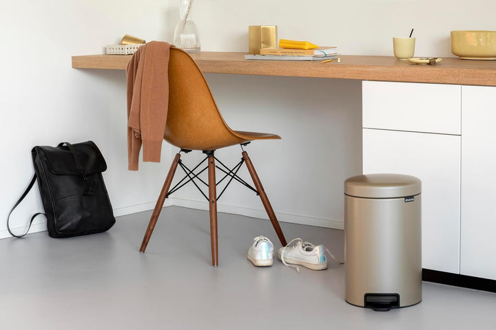 Brabantia Mülleimer, Stahl, Metallic Gold, 12L 12 Liter Champagne, 12 Liter Champagne
