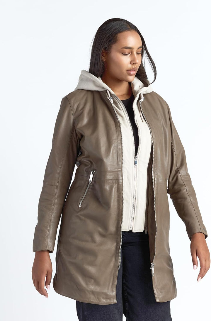 MAZE Damen Ledermantel 42021316 46 mud, 46 mud