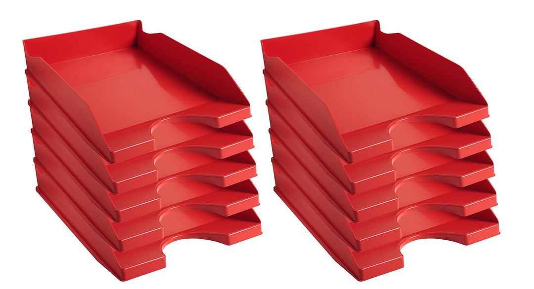 Exacompta 123107D 10er Pack Premium Briefablage Ecotray aus recyceltem Kunststoff DIN A4. Ideale Bri