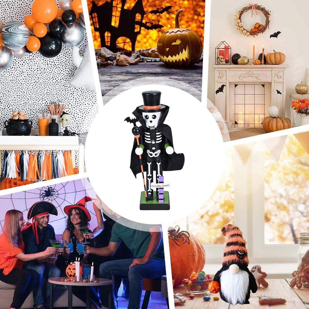 Generisch Halloween Holz-Nussknacker - Hexen Kürbis Holz Nussknacker,Geschenktütchen Füllung Grusel