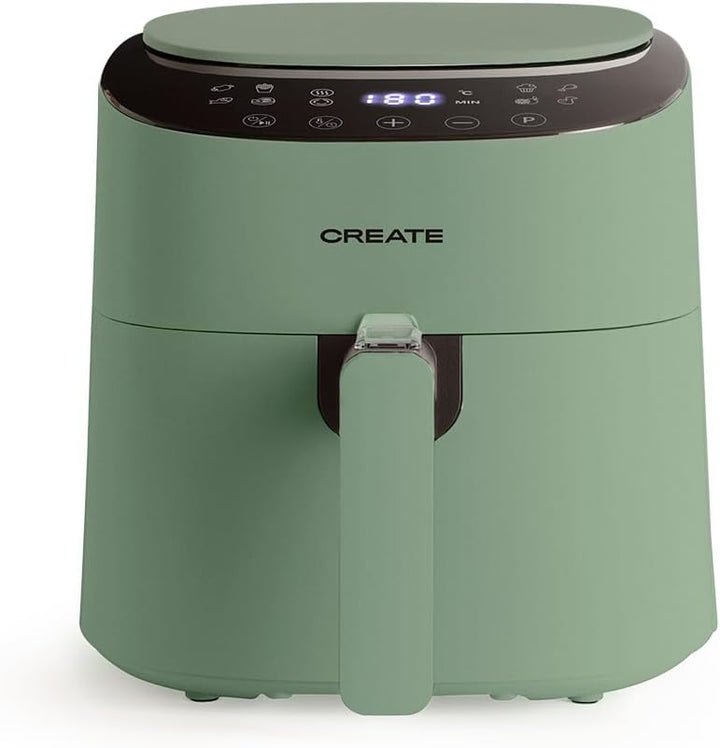 CREATE/FRYER AIR PRO COMPACT/Heissluftfritteuse 3.5L Grün-Sage / 8 Programme, Display, praktisch, le