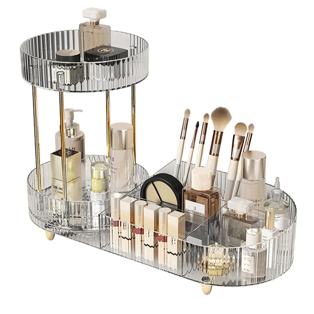 Schminktisch Organizer, Transparent Make Up Organizers, 360° Drehbarer Schmink Organizer, Parfüm Org