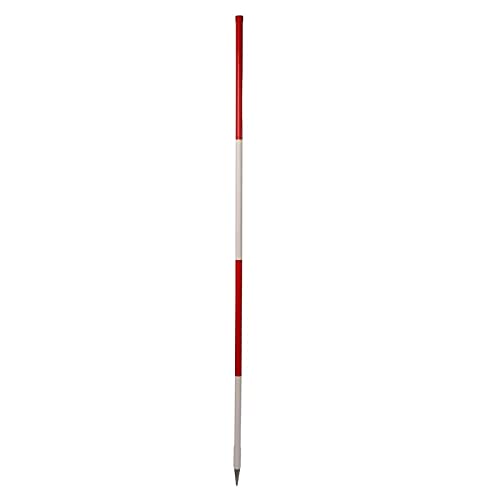 Stahlrohr-Fluchtstab (Bau-Qualität) - 2.00 m, PVC-ummantelt, rot/weiss - Stahlspitze rund