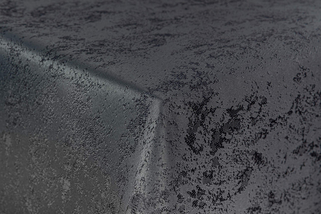 First-Tex Tischdecke Damast Jacquard Brilliant Meliert 160x220 oval in grau mit gerade Saumkante 160
